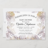 Sandy Gold Aardse Mauve Leafy Waterverf Douche Kaart (Voorkant)