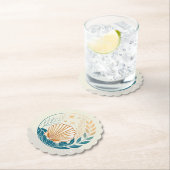 Sandy Gradient Seashell Onderzetter in Blauwgroen (Insitu)