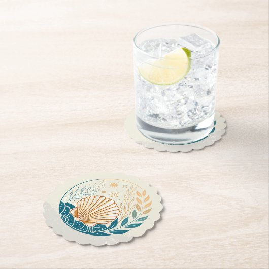 Sandy Gradient Seashell Onderzetter in Blauwgroen (Insitu)