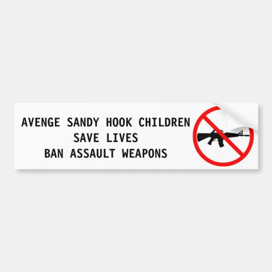 Sandy Hook Assault Rife Weapon Shooting Bumpersticker (Voorkant)