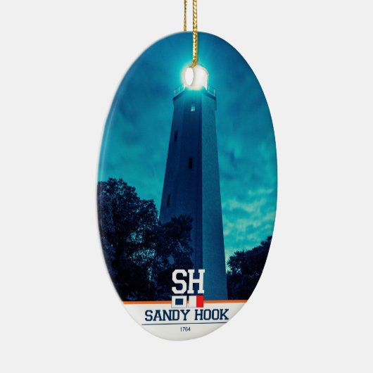 Sandy Hook Light. Keramisch Ornament (Rechts)