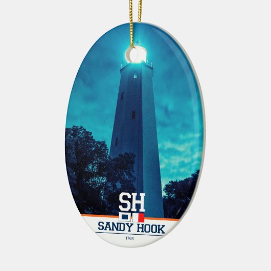 Sandy Hook Light. Keramisch Ornament (Links)