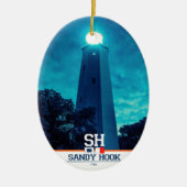Sandy Hook Light. Keramisch Ornament (Voorkant)