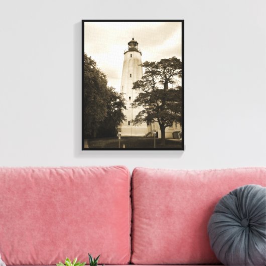 Sandy Hook Lighthouse Canvas Afdruk (Insitu (Woonkamer))