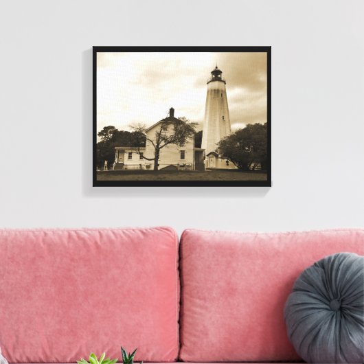 Sandy Hook Lighthouse Canvas Afdruk (Insitu (Woonkamer))