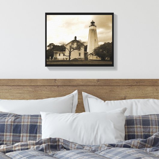 Sandy Hook Lighthouse Canvas Afdruk (Insitu (Slaapkamer))