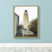 Sandy Hook Lighthouse Canvas Afdruk (Insitu (Houten vloer))