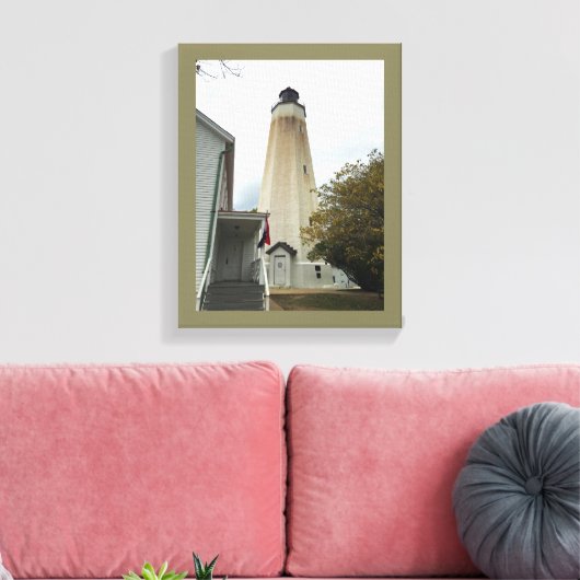 Sandy Hook Lighthouse Canvas Afdruk (Insitu (Woonkamer))