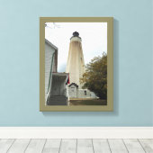 Sandy Hook Lighthouse Canvas Afdruk (Insitu (Houten vloer))