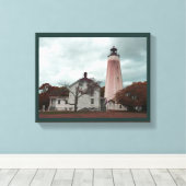 Sandy Hook Lighthouse Canvas Afdruk (Insitu (Houten vloer))