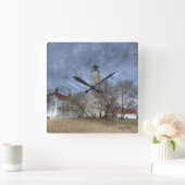 Sandy Hook Lighthouse Clock 2 Vierkante Klok (Huis)