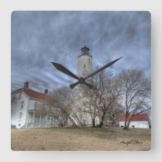 Sandy Hook Lighthouse Clock 2 Vierkante Klok