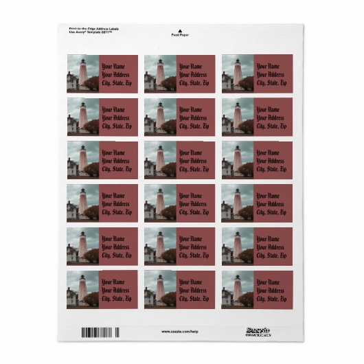Sandy Hook Lighthouse Etiket (Full Sheet)