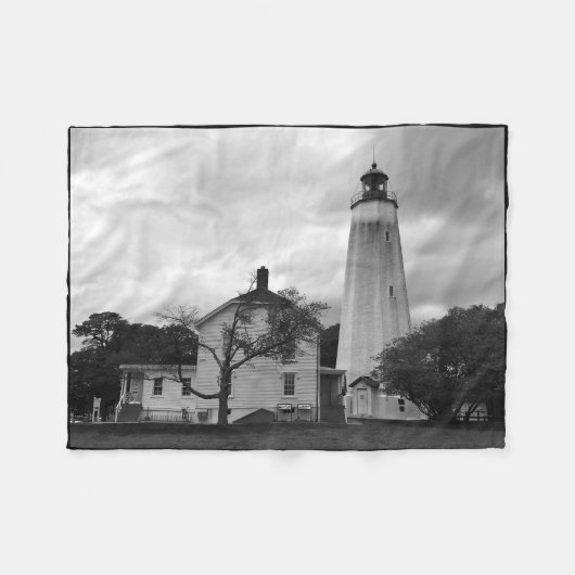 Sandy Hook Lighthouse Fleece Deken (Voorkant (Horizontaal))