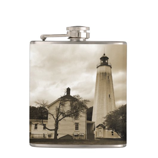 Sandy Hook Lighthouse Heupfles (Voorkant)