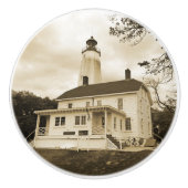 Sandy Hook Lighthouse Keramische Knop (Voorkant)