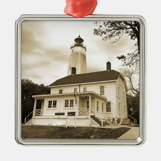 Sandy Hook Lighthouse Metalen Ornament (Voorkant)