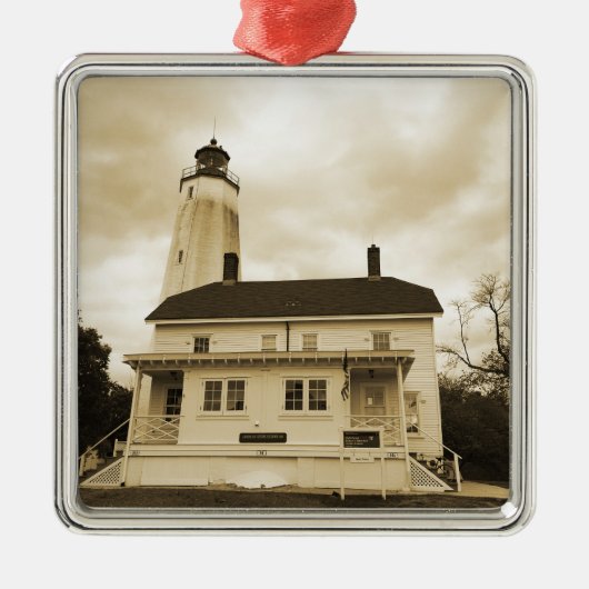 Sandy Hook Lighthouse Metalen Ornament (Voorkant)
