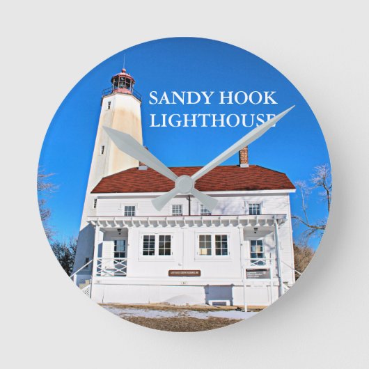Sandy Hook Lighthouse, New Jersey Clock Ronde Klok (Voorkant)