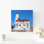 Sandy Hook Lighthouse, New Jersey Wall Clock Vierkante Klok (Huis)