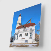 Sandy Hook Lighthouse, New Jersey Wall Clock Vierkante Klok (Hoek)