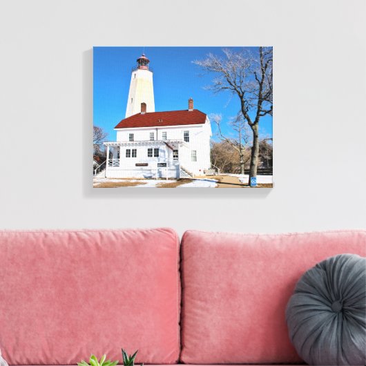 Sandy Hook Lighthouse, New Jersey Wrapped Canvas (Insitu (Woonkamer))