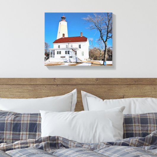 Sandy Hook Lighthouse, New Jersey Wrapped Canvas (Insitu (Slaapkamer))