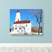 Sandy Hook Lighthouse, New Jersey Wrapped Canvas Afdruk (Insitu (Houten vloer))
