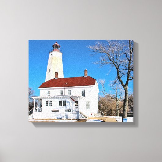 Sandy Hook Lighthouse, New Jersey Wrapped Canvas Afdruk (Voorkant)