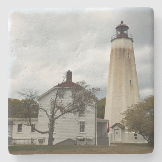 Sandy Hook Lighthouse Stenen Onderzetter (Voorkant)