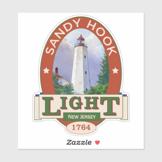 Sandy Hook Lighthouse Sticker (Vel)