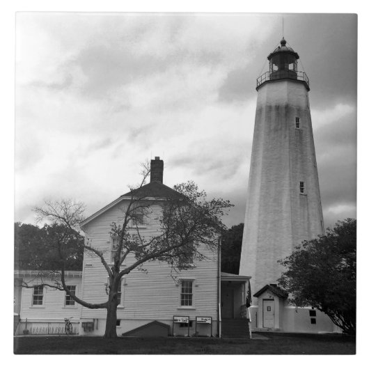 Sandy Hook Lighthouse Tegeltje (Voorkant)