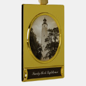 Sandy Hook Lighthouse Verguld Banner Ornament (Rechts)