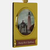 Sandy Hook Lighthouse Verguld Banner Ornament (Rechts)