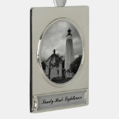Sandy Hook Lighthouse Verzilverd Banner Ornament (Rechts)