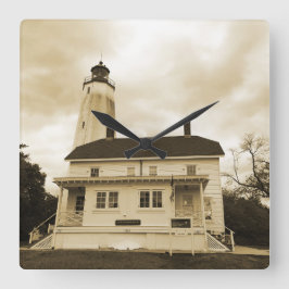 Sandy Hook Lighthouse Vierkante Klok