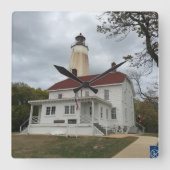 Sandy Hook Lighthouse Vierkante Klok (Voorkant)