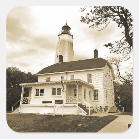 Sandy Hook Lighthouse Vierkante Sticker (Voorkant)