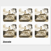 Sandy Hook Lighthouse Vierkante Sticker (Vel)