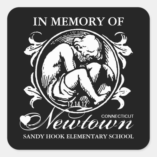 Sandy Hook Newtown Memory Square Sticker (Voorkant)