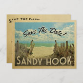 Sandy Hook Save the Date  Beach Aankondigingskaart (Voorkant / Achterkant)