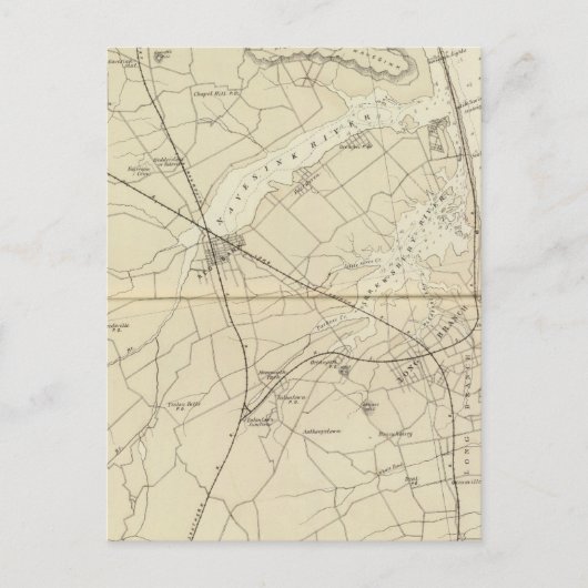 Sandy Hook to Shark River Coast Chart Map Briefkaart (Voorkant)