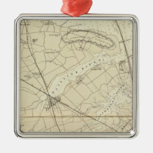 Sandy Hook to Shark River Coast Chart Map Metalen Ornament