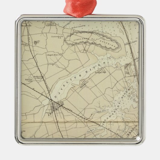 Sandy Hook to Shark River Coast Chart Map Metalen Ornament (Voorkant)