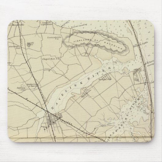 Sandy Hook to Shark River Coast Chart Map Muismat (Voorkant)