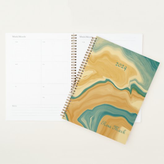 Sandy Marble Swirl Gepersonaliseerd Planner (Display)