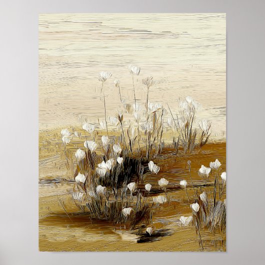 Sandy Meadow Wildflowers #3 – Warme Botanische Kun Poster (Voorkant)