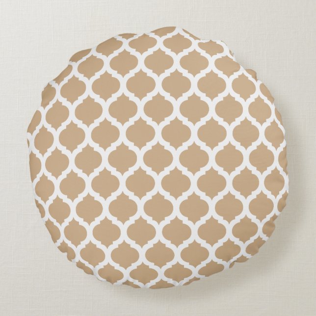 Sandy Moroccan Pattern Round Kussens (Achterkant)