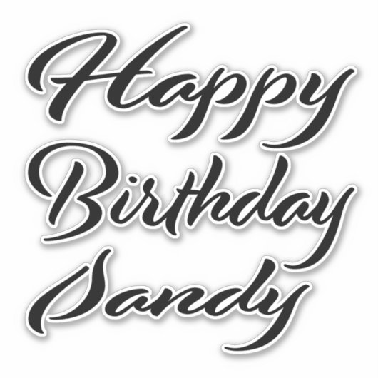 Sandy Name Vorname black Sticker Geburtstag (Voorkant)
