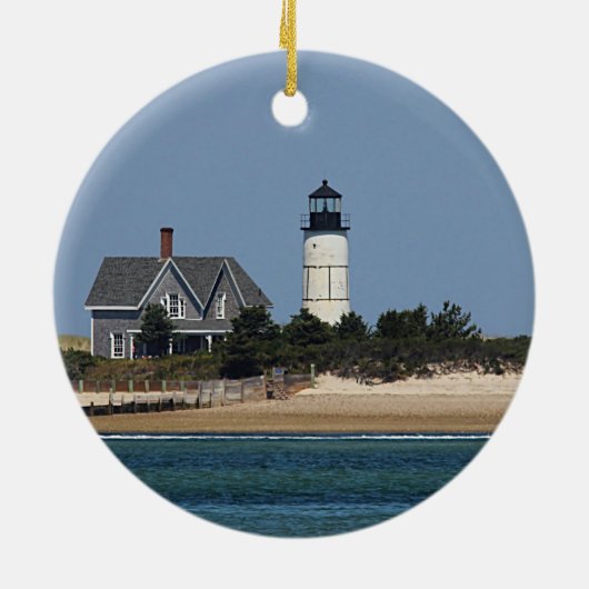 Sandy Neck Lighthouse Keramisch Ornament (Achterkant)